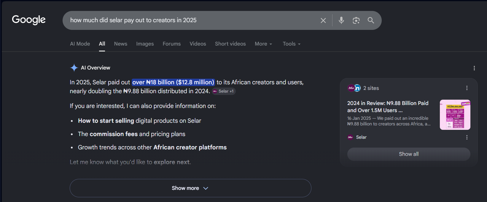 Selar paid out over $12 million to African creators in 2025